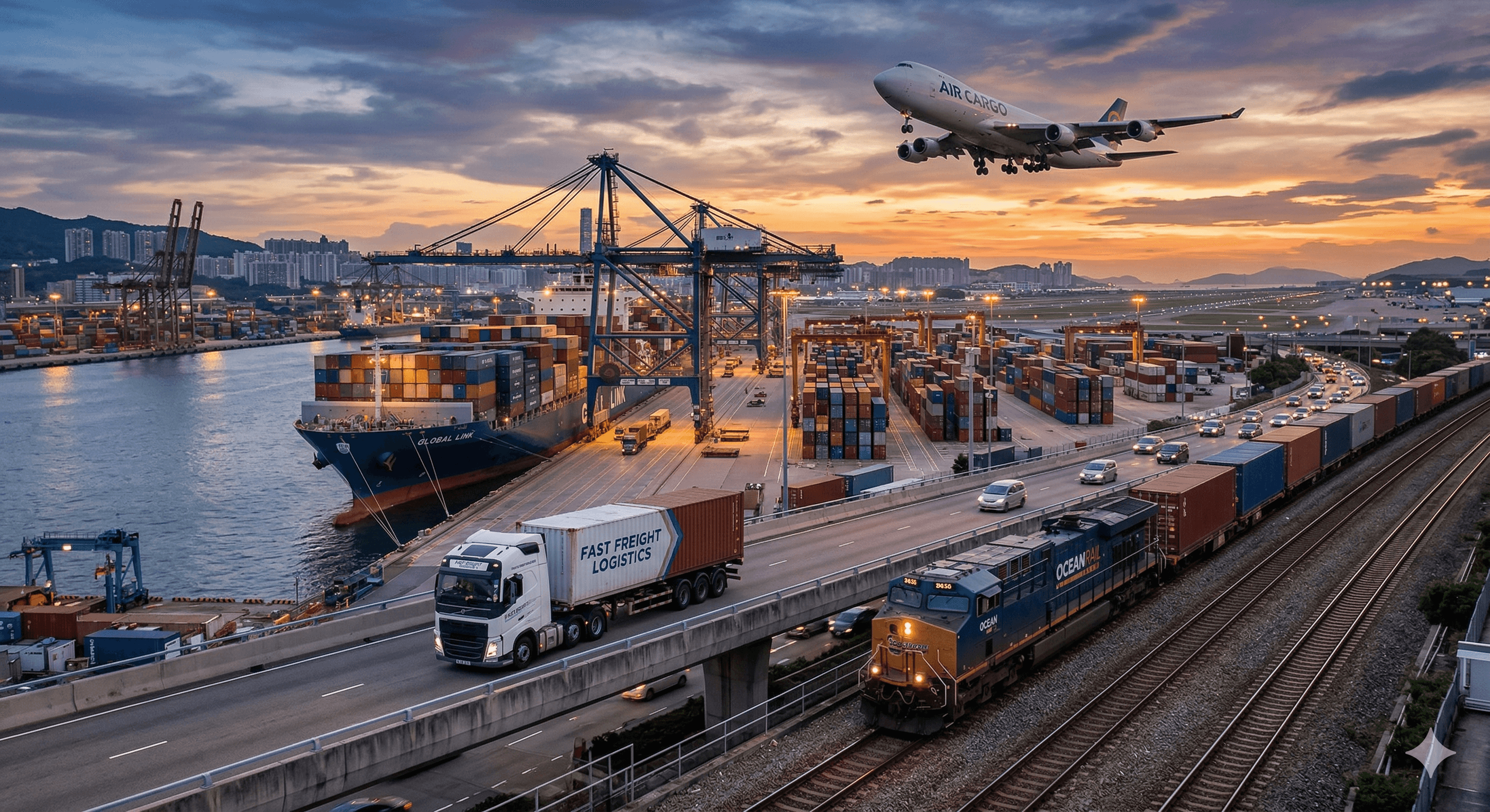 Terminal logistic cu transport naval, aerian, rutier și feroviar